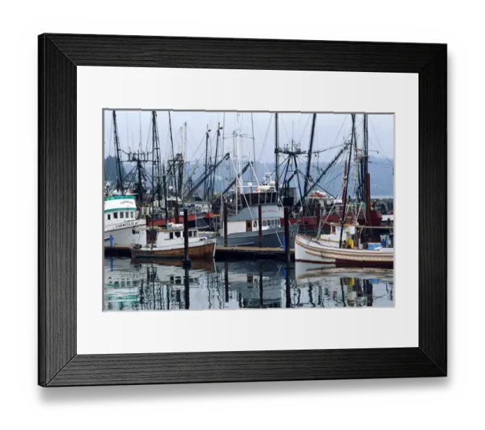 Framed Print : Commercial fishing boats docked at Newport on the Oregon Coast. commercial Framed Print : Commercial fishing boats docked at Newport on the Oregon Coast. commercial
