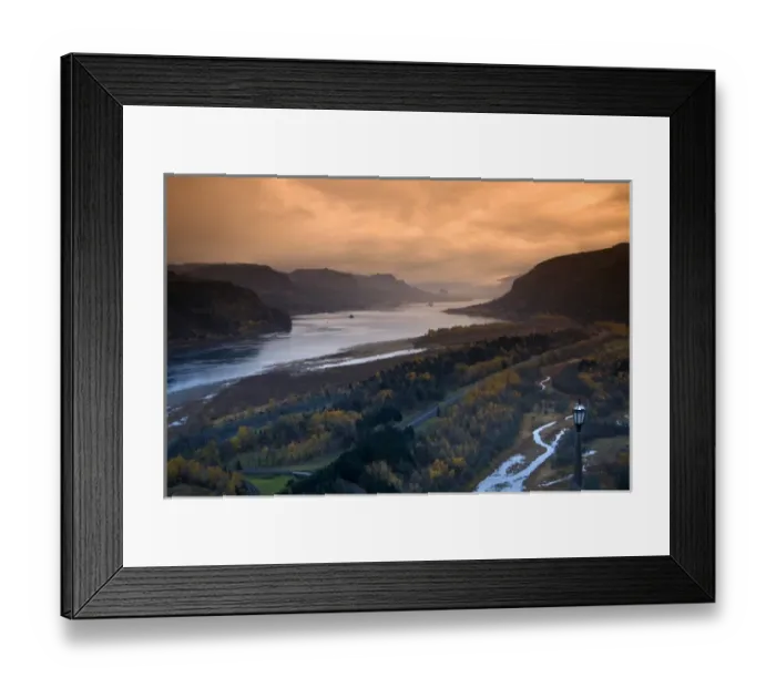 Framed Print : A fall day on the Columbia River Gorge in the Pacific Northwest east of Portland Framed Print : A fall day on the Columbia River Gorge in the Pacific Northwest east of Portland
