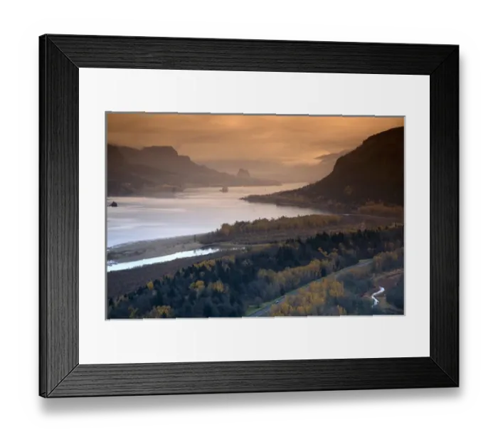 Framed Print : A fall day on the Columbia River Gorge in the Pacific Northwest east of Portland