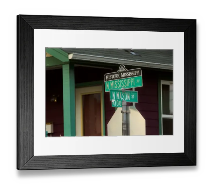Framed Print : USA, Oregon, Portland, Corner of Mississippi and Mason, in the historic Mississippi Framed Print : USA, Oregon, Portland, Corner of Mississippi and Mason, in the historic Mississippi