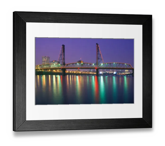 Framed Print : USA, Oregon, Portland, Nighttime view of the Hawthorne Bridge spanning the Willamette Framed Print : USA, Oregon, Portland, Nighttime view of the Hawthorne Bridge spanning the Willamette