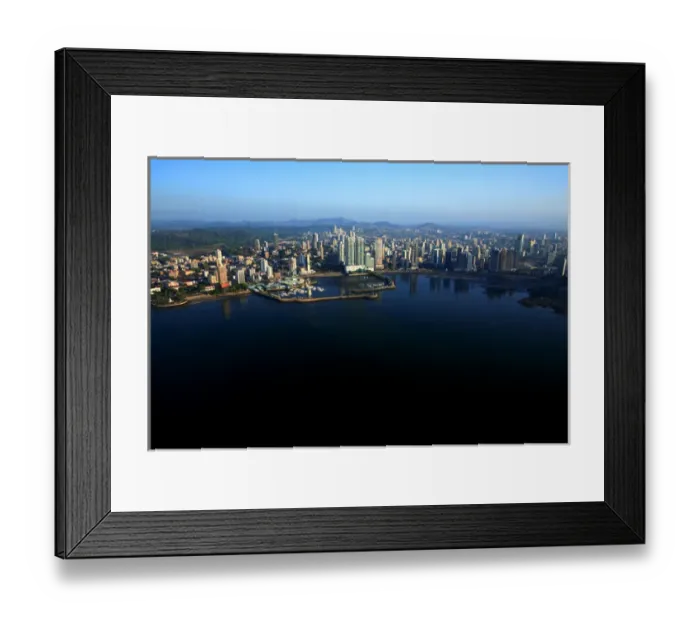 Framed Print : aerial view of Paitilla, the banking district of Panama City, with skyscrapers, Panama Framed Print : aerial view of Paitilla, the banking district of Panama City, with skyscrapers, Panama