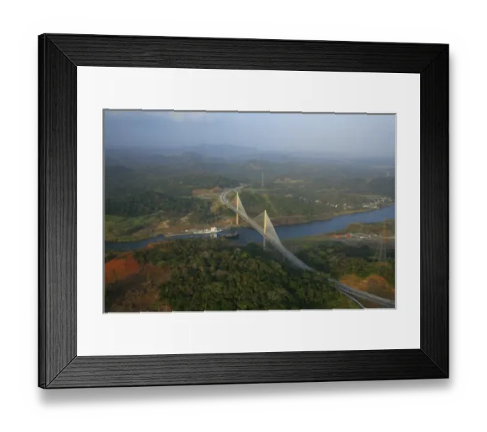Framed Print : aerial image of the Millenium Bridge, spanning over the Panama Canal, Panama Framed Print : aerial image of the Millenium Bridge, spanning over the Panama Canal, Panama