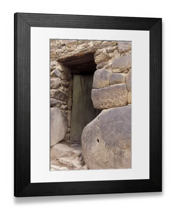 Framed Print : SA, Peru, Ollantaytambo Front entrance to home with large and small stones Framed Print : SA, Peru, Ollantaytambo Front entrance to home with large and small stones