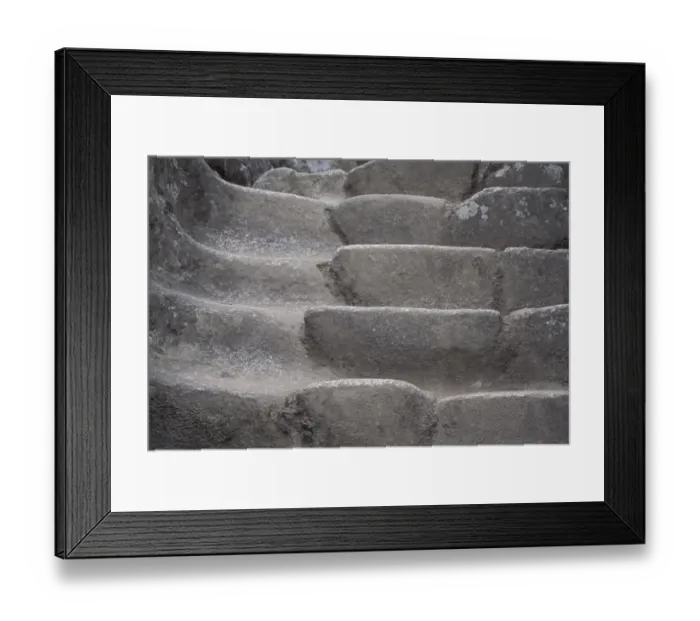 Framed Print : SA, Peru, Machu Picchu Worn stair detail near Condors Temple Framed Print : SA, Peru, Machu Picchu Worn stair detail near Condors Temple