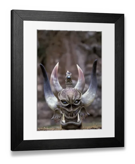Framed Print : SA, Peru, Chinchero Hand-made flask, horns, teeth and clay