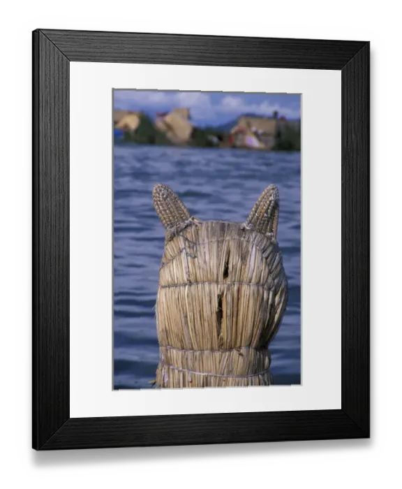 Framed Print : SA, Peru, Lake Titicaca, Uros Floating Islands Famous dragon boats made of reeds