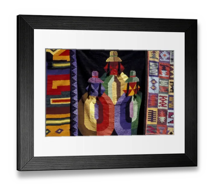 Framed Print : South America, Peru, Aguas Calientes, tourist vendor stalls selling souvenirs, colorful