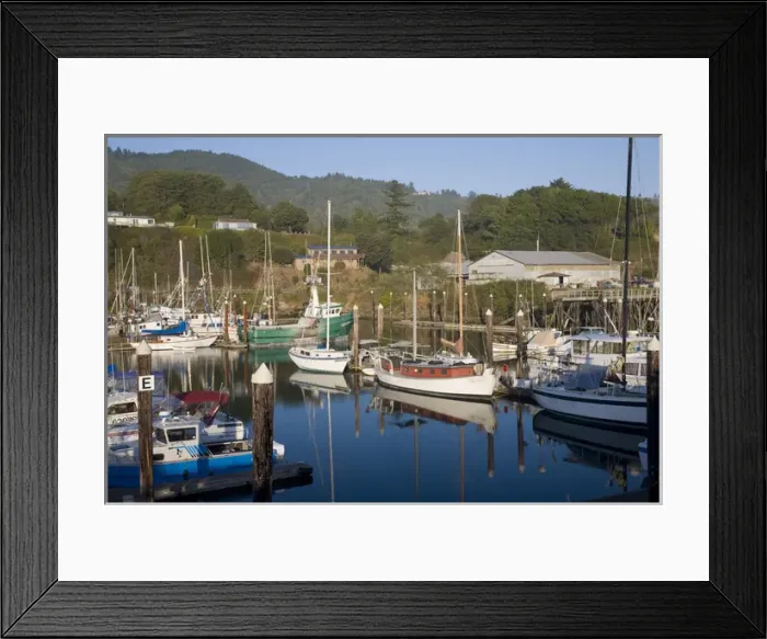 Framed Print : OR, Brookings-Harbor, Port of Brookings-Harbor, Fishing boats and sailboats Framed Print : OR, Brookings-Harbor, Port of Brookings-Harbor, Fishing boats and sailboats