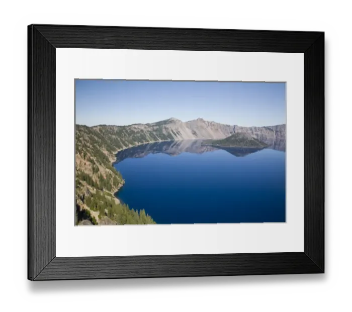 Framed Print : OR, Crater Lake National Park, Crater Lake and Wizard Island Framed Print : OR, Crater Lake National Park, Crater Lake and Wizard Island