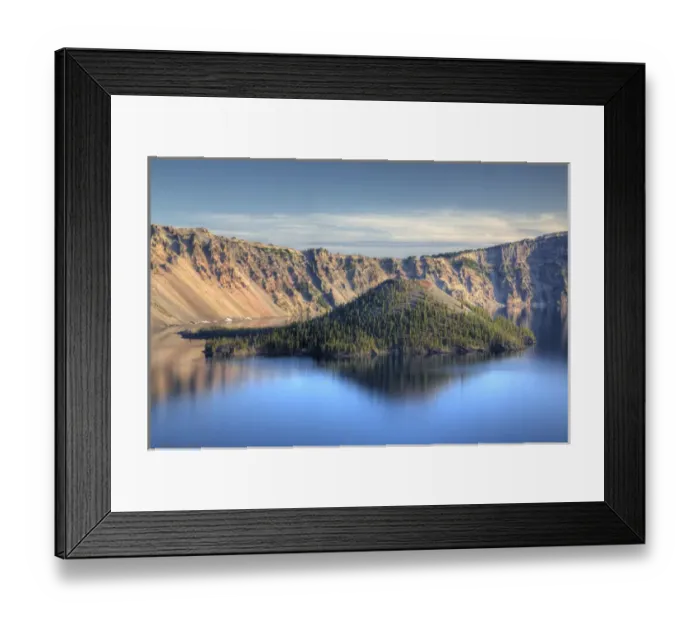 Framed Print : OR, Crater Lake National Park, Crater Lake and Wizard Island