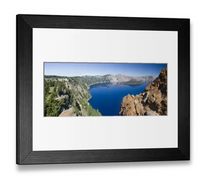 Framed Print : OR, Crater Lake National Park, Crater Lake and Wizard Island panorama Framed Print : OR, Crater Lake National Park, Crater Lake and Wizard Island panorama