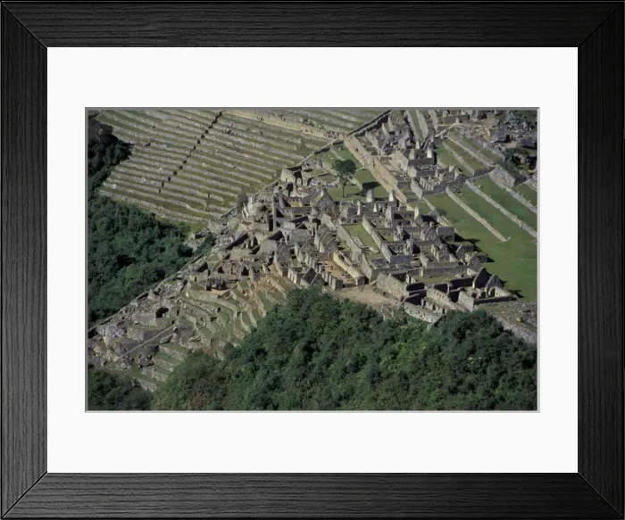 Framed Print : South America, Peru, Machu Picchu, Huayna Picchu, views of Machu Picchu from mountain Framed Print : South America, Peru, Machu Picchu, Huayna Picchu, views of Machu Picchu from mountain