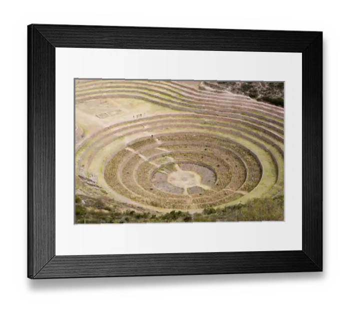 Framed Print : South America - Peru. Amphitheater-like terraces of Moray in the Sacred Valley of the Incas
