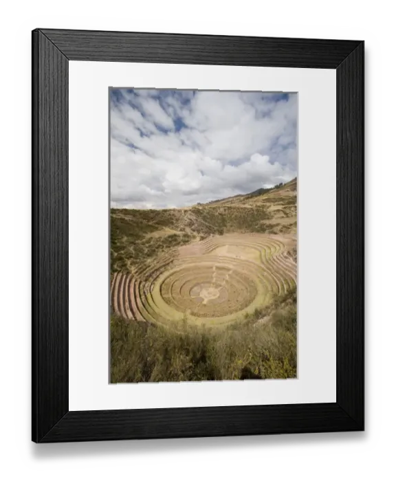 Framed Print : South America - Peru. Amphitheater-like terraces of Moray in the Sacred Valley of the Incas