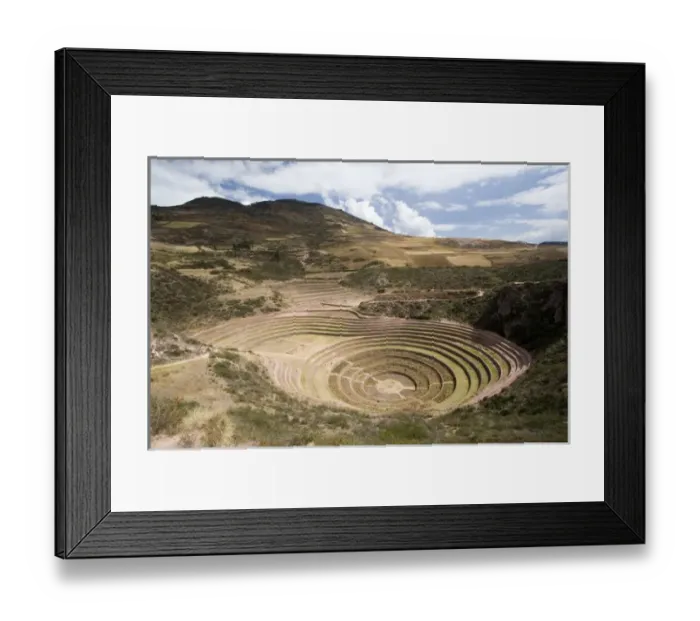 Framed Print : South America - Peru. Amphitheater-like terraces of Moray in the Sacred Valley of the Incas