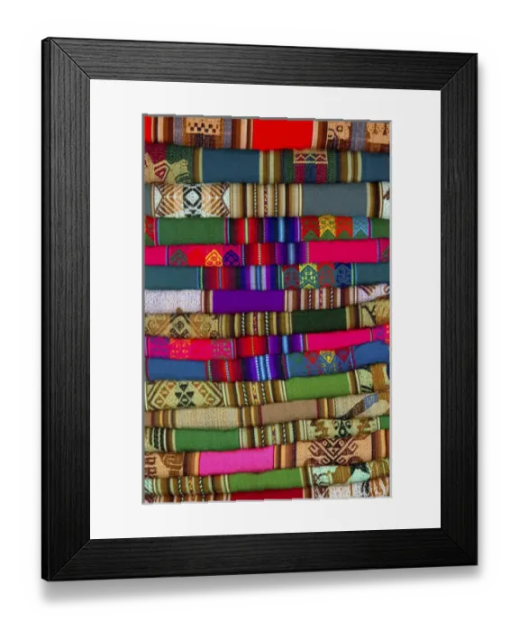 Framed Print : Textiles being sold at a market in Lima, Peru Framed Print : Textiles being sold at a market in Lima, Peru