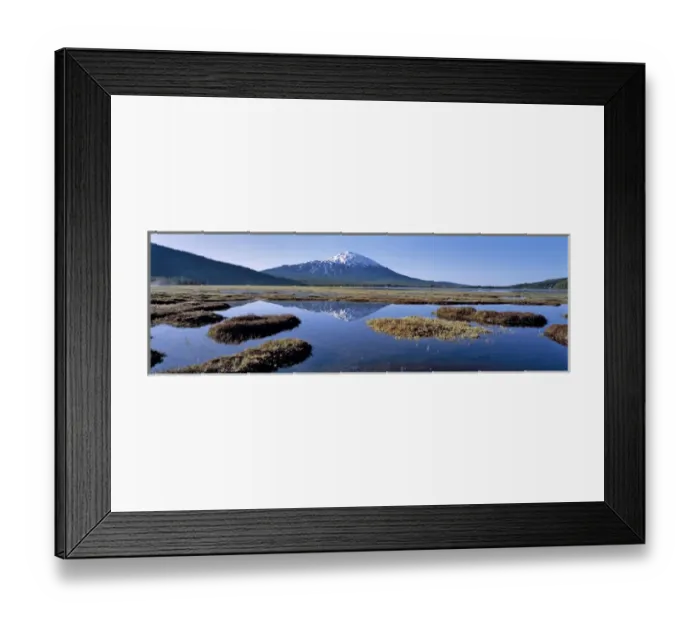 Framed Print : USA, Oregon, Mt Bachelor. Clouds take on sunrise colors above Mt Bachelor in Framed Print : USA, Oregon, Mt Bachelor. Clouds take on sunrise colors above Mt Bachelor in