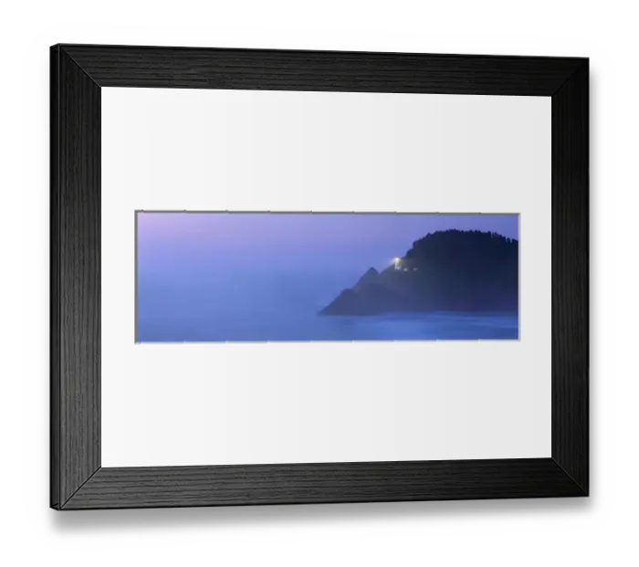 Framed Print : USA, Oregon, Heceta Head. The beacon of Heceta Head Lighthouse shines through Framed Print : USA, Oregon, Heceta Head. The beacon of Heceta Head Lighthouse shines through