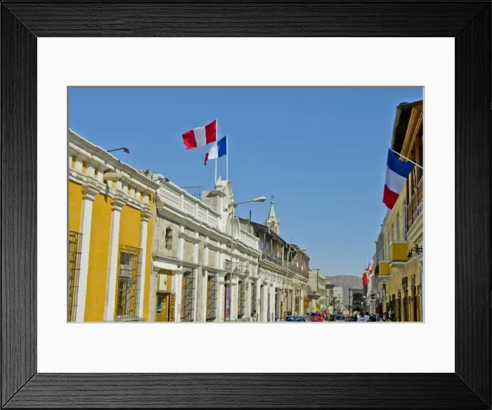 Framed Print : Colorful architecture in the White City of Arequipa, Peru Framed Print : Colorful architecture in the White City of Arequipa, Peru