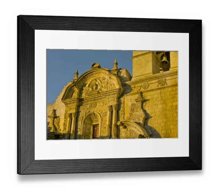 Framed Print : La Compania adjacent to the Plaza de Armas in lovely Arequipa, Peru, the White Framed Print : La Compania adjacent to the Plaza de Armas in lovely Arequipa, Peru, the White