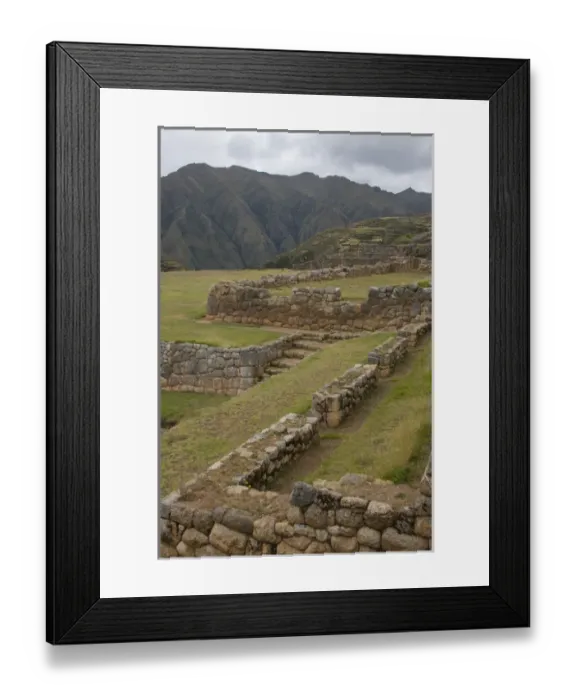 Framed Print : Old Inca walls surround field with mountain in distance, Chinchero (near Cuzco), Peru Framed Print : Old Inca walls surround field with mountain in distance, Chinchero (near Cuzco), Peru