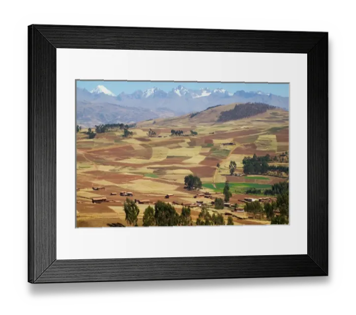 Framed Print : Farmland in the Sacred Valley, Cusco, Peru Framed Print : Farmland in the Sacred Valley, Cusco, Peru