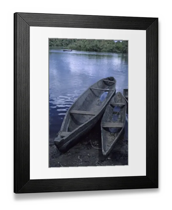Framed Print : South America, Peru, Amazon River. Dug out canoes Framed Print : South America, Peru, Amazon River. Dug out canoes