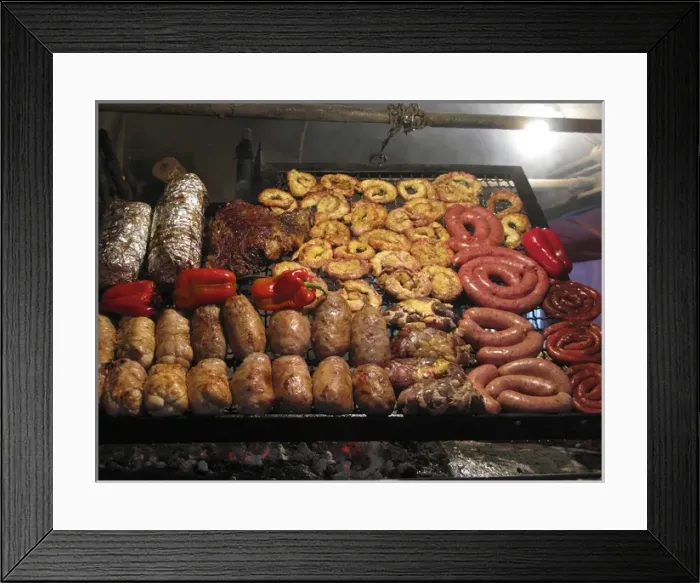 Framed Print : parrilla: local way to cook meat
