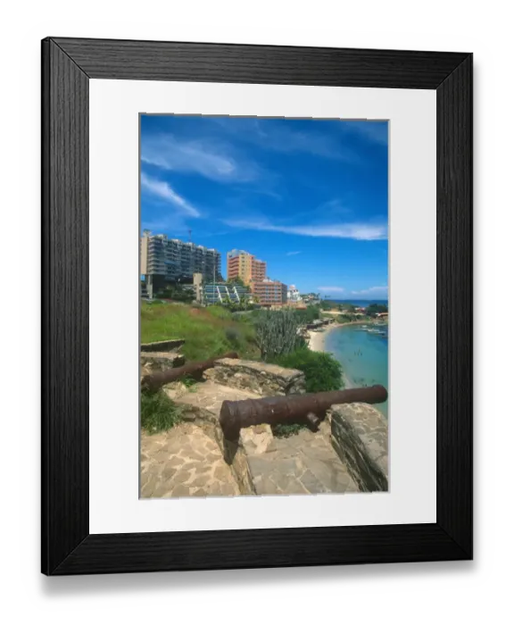 Framed Print : Fort at Juan Griego Bay, Margarita Island, Venezuela