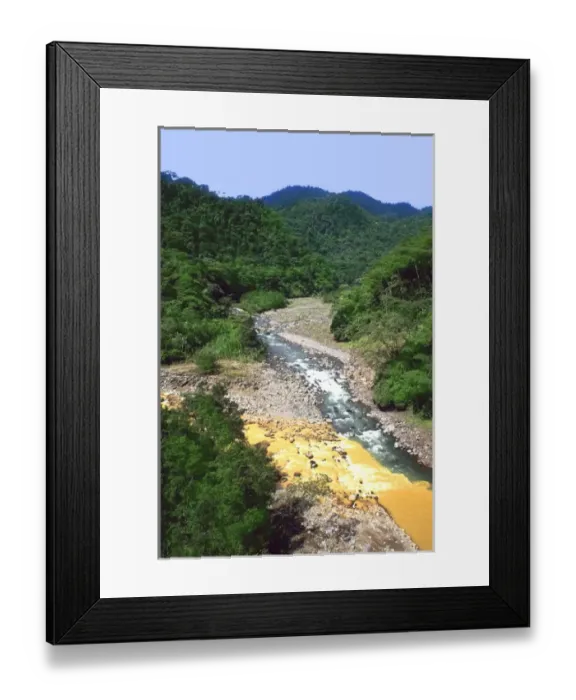 Framed Print : 06. Rio Sucico Merges into the Clear Volano Rio Patria Costa Rica