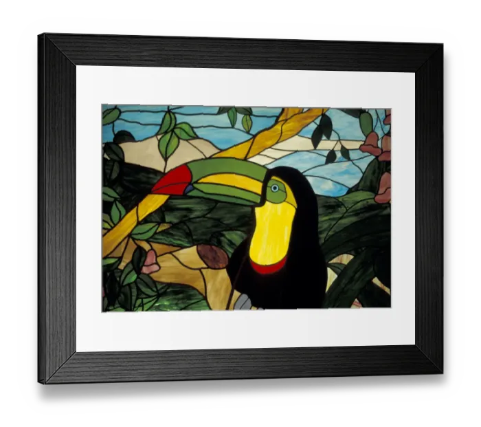 Framed Print : CA, Costa Rica Toucan in stained glass Framed Print : CA, Costa Rica Toucan in stained glass