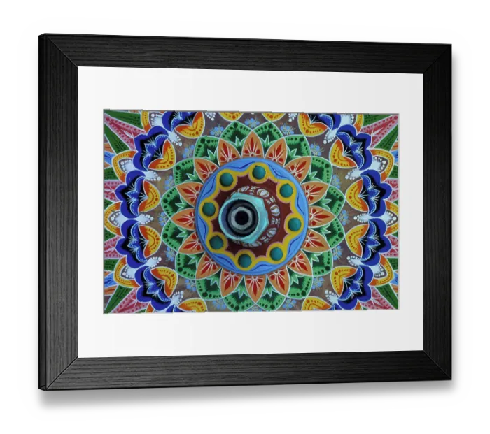Framed Print : CA, Costa Rica Painted oxcart wheel