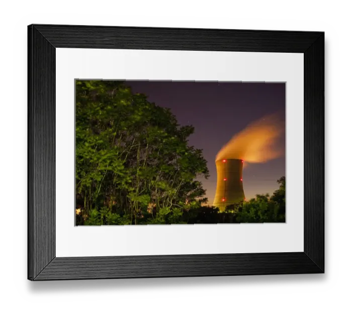 Framed Print : USA, Pennsylvania, Middletown, Steam vents from cooling tower at Three Mile Island