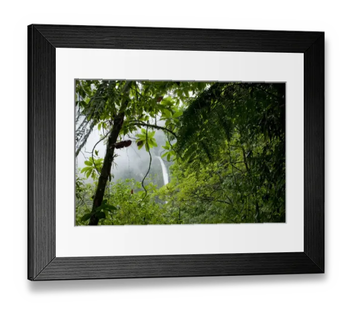 Framed Print : Costa Rica, La Fortuna, Waterfall in rainforest along Fortuna River