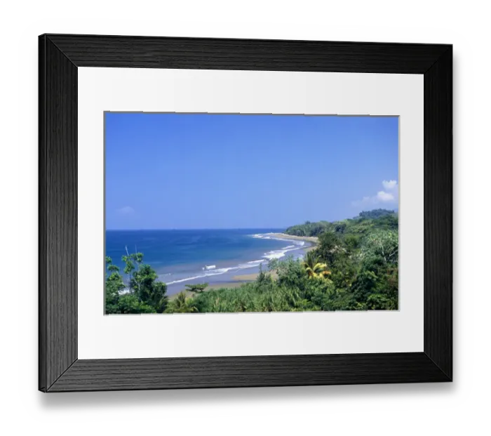 Framed Print : Marino Ballena National Park, Costa Rica. Overview of the coastline with rainforest Framed Print : Marino Ballena National Park, Costa Rica. Overview of the coastline with rainforest