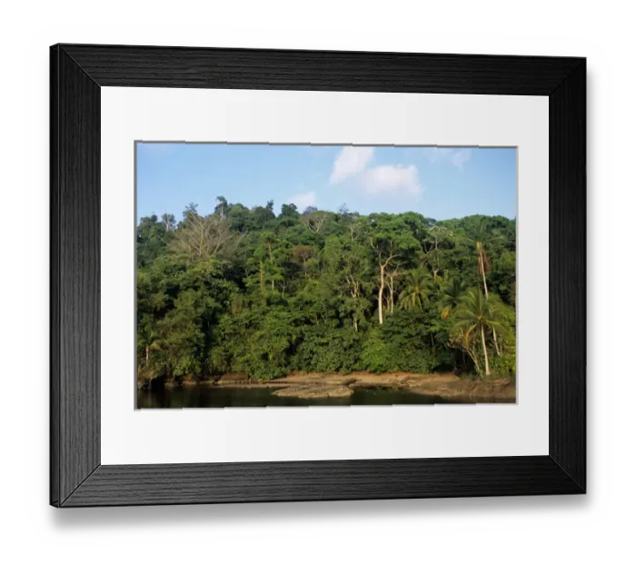 Framed Print : Marenco, Osa Peninsula, Costa Rica. Idyllic lagoon on the beach at Rio Claro with