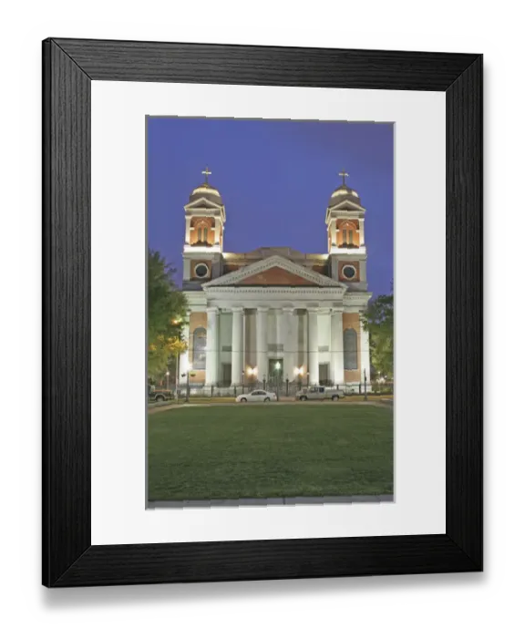 Framed Print : Evening lighting Cathedral of the Immaculate Conception Mobile Alabama