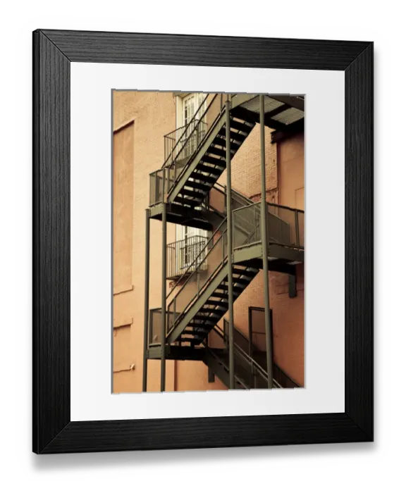 Framed Print : USA, Alabama, Mobile. Dauphin Street, fire escape