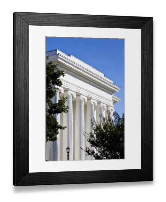 Framed Print : USA, Alabama, Montgomery. Alabama State Capitol, b. 1851, columns Framed Print : USA, Alabama, Montgomery. Alabama State Capitol, b. 1851, columns