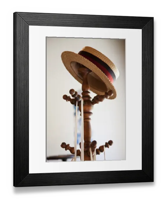 Framed Print : USA, Alabama, Montgomery. Old Alabama Town, straw hat