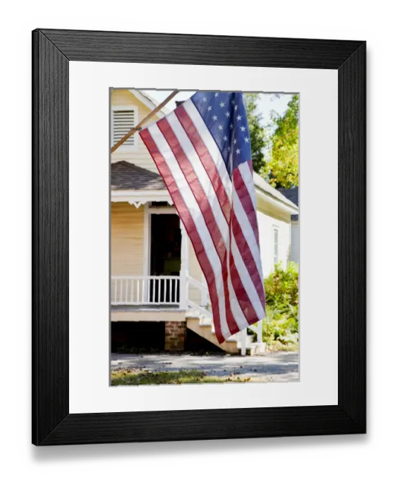 Framed Print : USA, Alabama, Montgomery. Old Alabama Town, US flag Framed Print : USA, Alabama, Montgomery. Old Alabama Town, US flag
