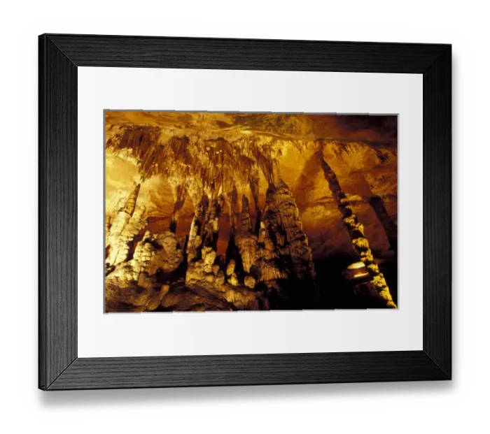 Framed Print : USA, Alabama, DeKalb county, Sequoyah caverns. Stalagmites and stalactites