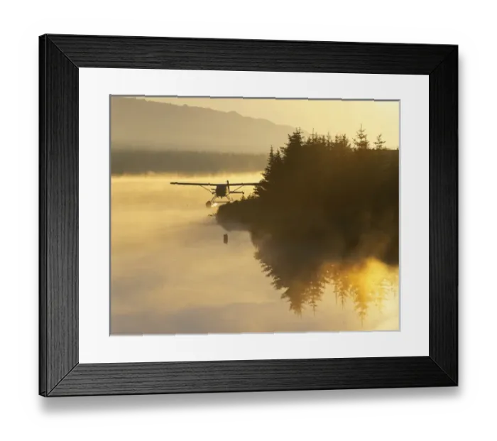 Framed Print : 06. Alaska, near Homer, Float plane on Beluga Lake at dawn