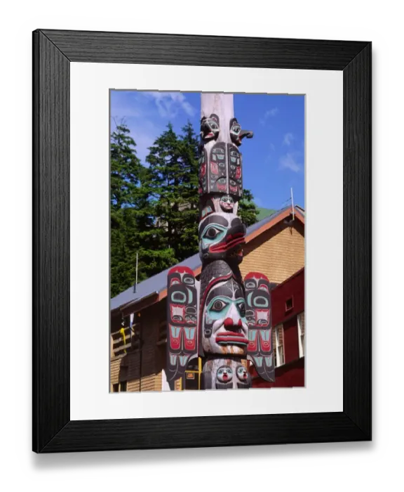 Framed Print : A Tlingit totem pole in Ketchikan, Alaska Framed Print : A Tlingit totem pole in Ketchikan, Alaska