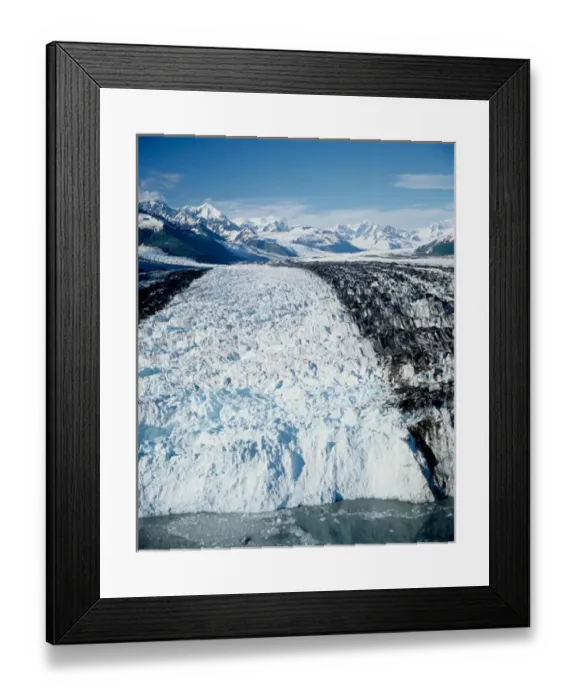 Framed Print : Aerial view of Harvard Glacier as if flows out of the Chugach Mountains in Chugach National Forest Framed Print : Aerial view of Harvard Glacier as if flows out of the Chugach Mountains in Chugach National Forest