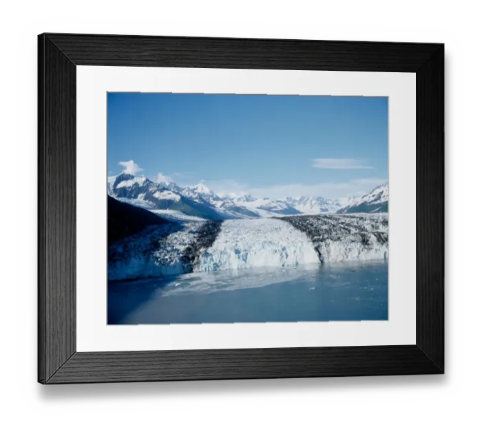 Framed Print : Aerial view of Harvard Glacier as it flows out of the Chugach Mountains into College