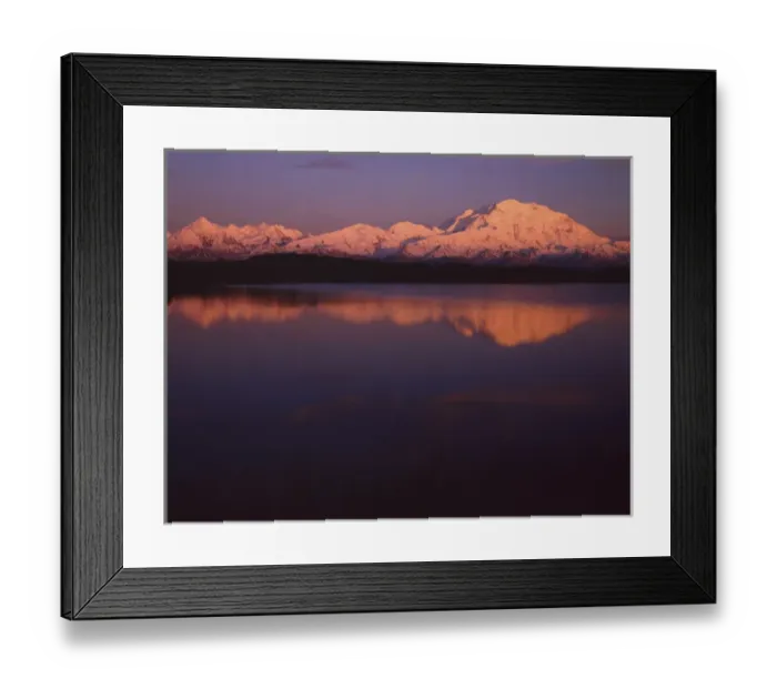 Framed Print : USA, Alaska, Sunset, Wonder Lake, Reflection, Mount McKinley, Denali National Park