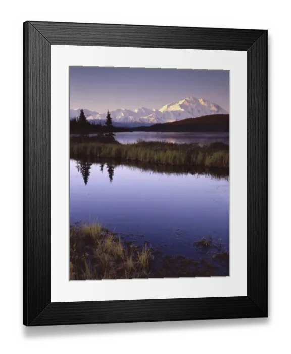 Framed Print : USA, Alaska, Sunrise, Wonder Lake, Reflection, Mount McKinley, Denali National Park