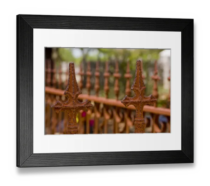 Framed Print : Texas Hill Country, Fredericksburg, Texas, North America, USA. Iron Crosses on Grave